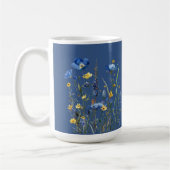Mug Motif Fleur sauvage bleu sur bleu classique (Gauche)