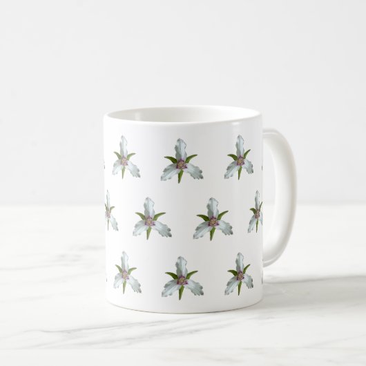Mug Motif Fleur sauvage de printemps Trillium peint (Devant droit)
