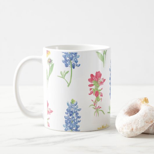 Mug Motif Fleur sauvage du Texas (Avec donut)