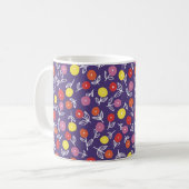 Mug Motif fleuri violet à pois (Devant gauche)