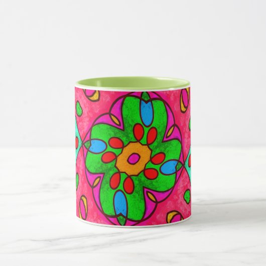 Mug Motif Fleurs Abstraites uniques (Centre)