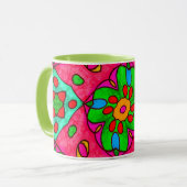 Mug Motif Fleurs Abstraites uniques (Devant gauche)