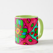 Mug Motif Fleurs Abstraites uniques (Devant droit)