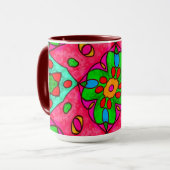 Mug Motif Fleurs Abstraites uniques (Devant gauche)