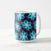 Mug Motif Fleurs bleues Abstraites (Devant droit)
