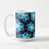 Mug Motif Fleurs bleues Abstraites (Gauche)