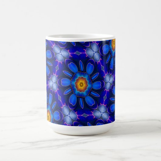 Mug Motif Fleurs bleues Abstraites (Centre)