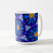 Mug Motif Fleurs bleues Abstraites (Devant droit)