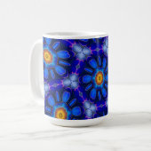 Mug Motif Fleurs bleues Abstraites (Devant gauche)