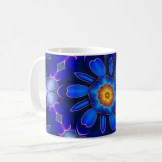 Mug Motif Fleurs bleues Abstraites