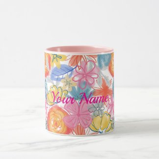 Mug Motif floral à l'aquarelle moderne