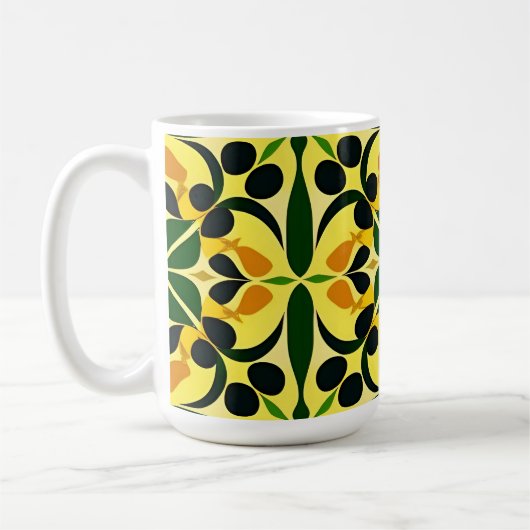 Mug Motif floral abstrait coloré (Gauche)