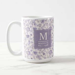 Mug Motif floral aquarelle lavande violet fleurs