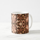 Mug Motif Floral Arabesque. Style Art Déco (Devant droit)