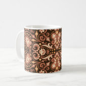 Mug Motif Floral Arabesque. Style Art Déco (Devant gauche)