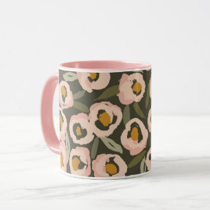 Mug Motif floral audacieux et encre   Botanique dessin