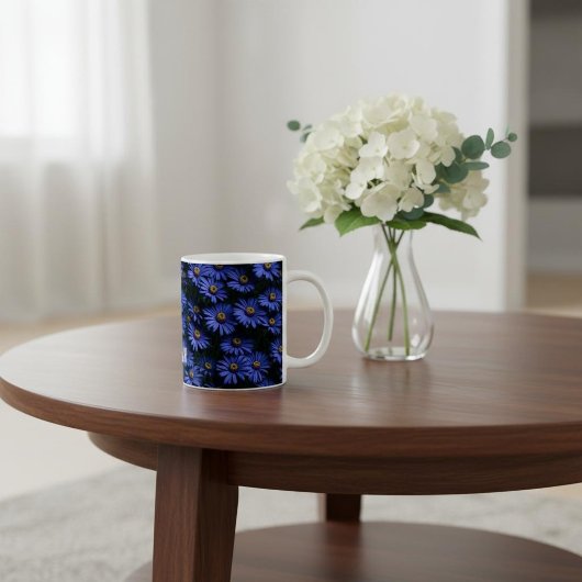 Mug Motif floral aux asters bleus
