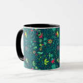 Mug Motif floral avec les oiseaux 2 de bande dessinée (Devant gauche)