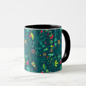 Mug Motif floral avec les oiseaux 2 de bande dessinée (Devant droit)