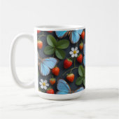 Mug Motif floral avec papillons morpho bleus (Gauche)