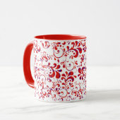 Mug Motif floral blanc rouge mou (Devant gauche)