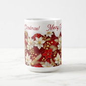 Mug Motif floral blanc rouge Noël #17 ID1009 (Centre)