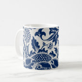 Mug Motif floral bleu complexe sur fond clair (Devant gauche)