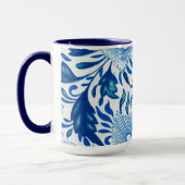 Mug Motif floral bleu et blanc (Gauche)