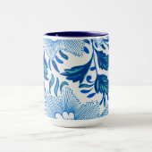 Mug Motif floral bleu et blanc (Centre)