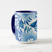 Mug Motif floral bleu et blanc (Devant gauche)
