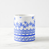 Mug Motif floral bleu et blanc, (Centre)