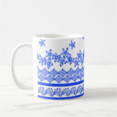 Mug Motif floral bleu et blanc, (Gauche)