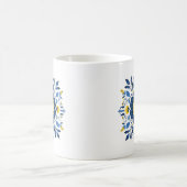 Mug Motif floral bleu et jaune (Centre)