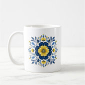 Mug Motif floral bleu et jaune (Gauche)