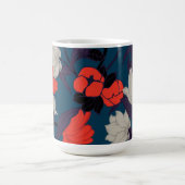 Mug Motif floral bleu et rouge élégant (Centre)