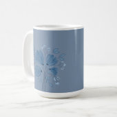 Mug Motif floral bleu sur Denim bleu dégradé (Devant gauche)