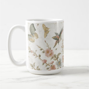 Mug Motif floral chinois vintage avec colibri
