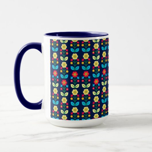 Mug Motif floral coloré (Gauche)