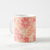 Mug Motif floral dans des tons de pêche à la mode (Devant gauche)