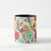 Mug Motif floral dans le rétro style (Centre)