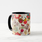 Mug Motif floral dans le rétro style 4 (Devant gauche)