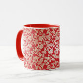 Mug Motif floral d'arrière - plan de damassé (Devant gauche)