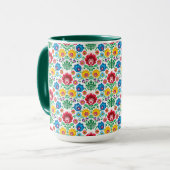 Mug Motif floral d'art populaire de coeur (Devant gauche)