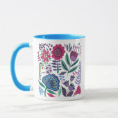 Mug Motif floral d'art populaire magenta (Gauche)