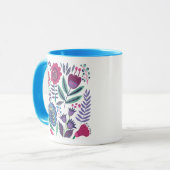 Mug Motif floral d'art populaire magenta (Devant gauche)