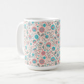 Mug Motif floral d'art populaire turquoise et de (Devant gauche)