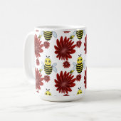 Mug Motif floral de abeilles (Devant gauche)