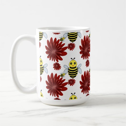 Mug Motif floral de abeilles (Gauche)