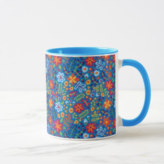 Mug Motif floral de broderie (Droite)