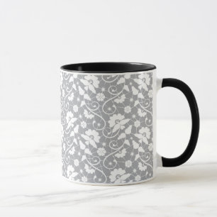Mug Motif floral de dentelle